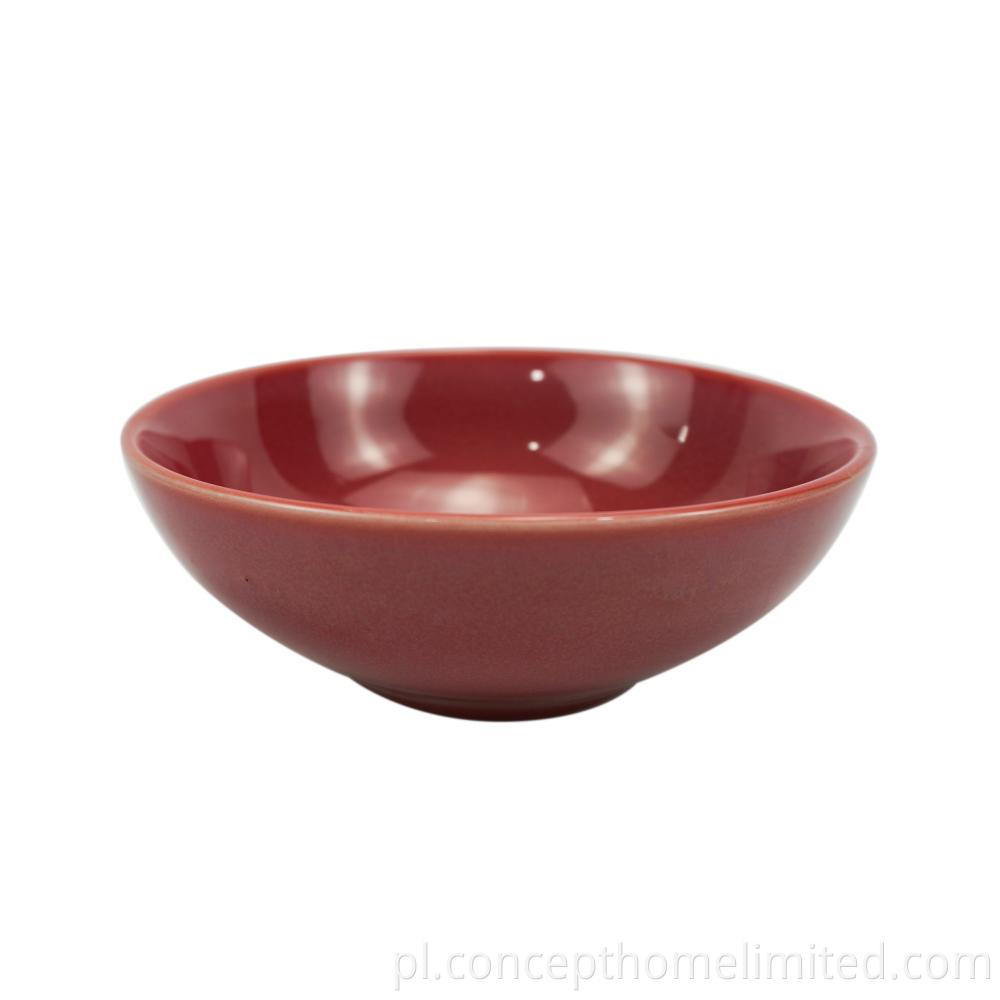 Reactive Glazed Stoneware Dinner Set Claret Red Ch22067 G08 8